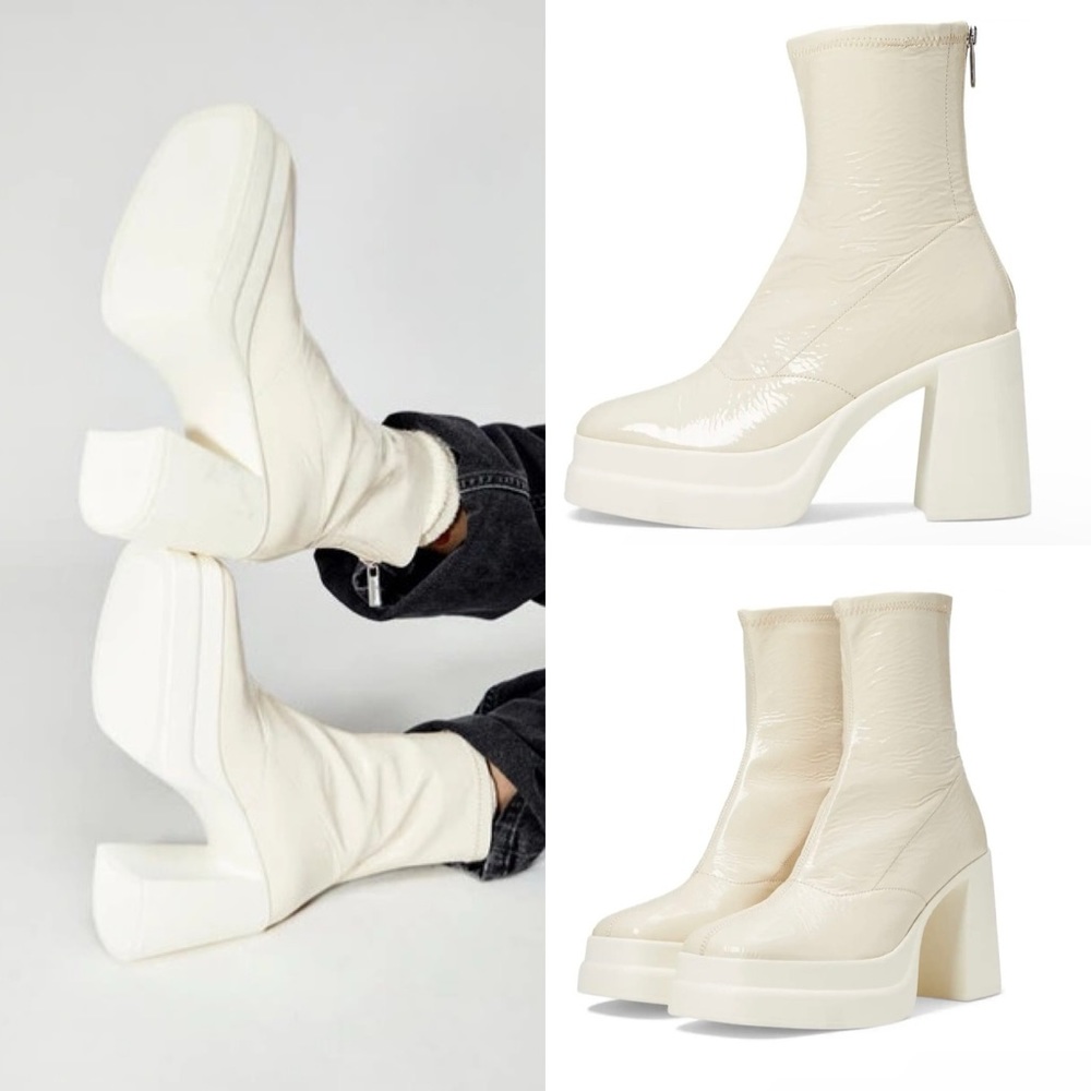 FREE PEOPLE Patent Leather Platform Booties